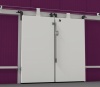 Дверь холодильная откатная двухстворчатая ОДД ПХ 1600х2000 толщина панелей 100мм ПРОФХОЛОД